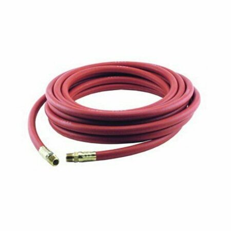 K-T INDUSTRIES Air Hose with Brass Fitting, 3/8 in ID, 50 ft L, Rubber, Red 6-5306
